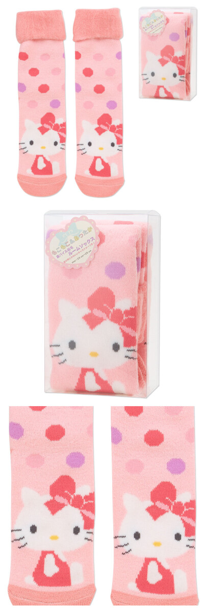 凯蒂猫Hello Kitty桩袜❤【SALE50%OFF】マイメロディ ボックス入りもこもこパイルソックス（1296円⇒648円)：フワモコ感が身も心もあたためてくれる☆，足元を見るたび笑顔になれるかわいさ★透明BOX入りでプチギフ…