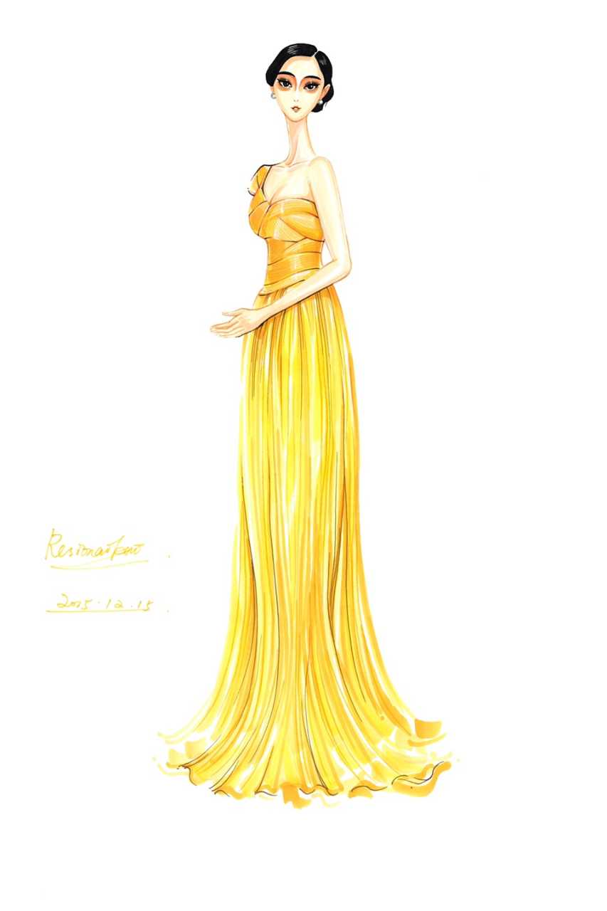 黄色礼服系列的范爷来自插画师任大称