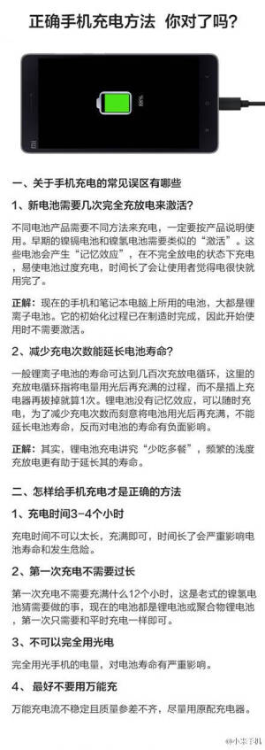 正确的手机充电方法！我的天，才发现自己的方法竟然是针对过去那种类型的电池……赶紧学习学习
侵删