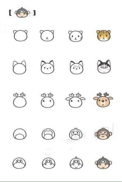 可爱简笔画，平时无聊画着玩。