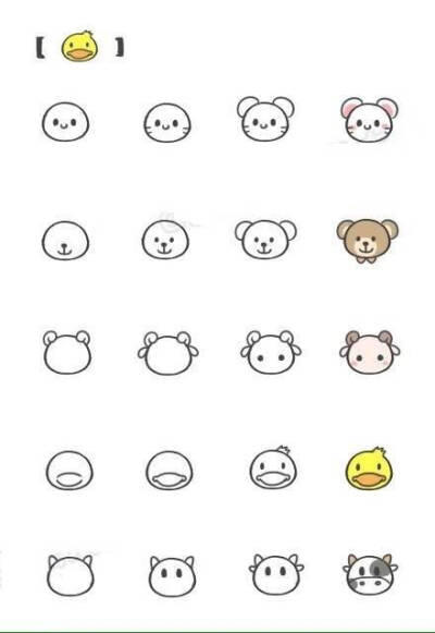 可爱简笔画，平时无聊画着玩。