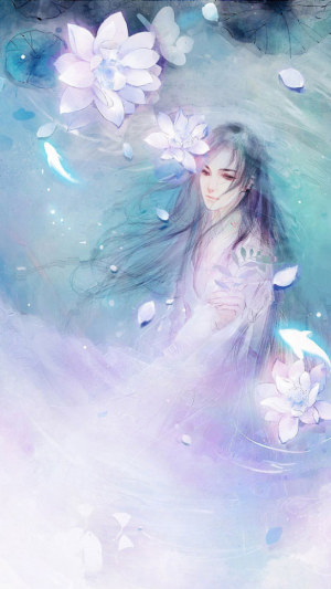 古风 插画 唯美 蓝 紫