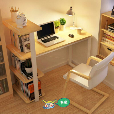 ▲2.书房 书桌旁的一体书柜设计真的很nice啊节约空间 怎样放置似乎都可以