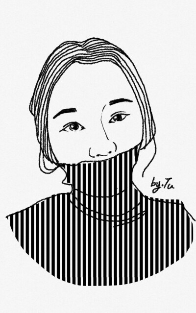 好干脆利落，就发了一张照给我。看着挺有感觉的就给画了