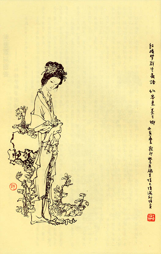 戴邦敦《红楼梦群芳图谱》—— 仙客来秦可卿
