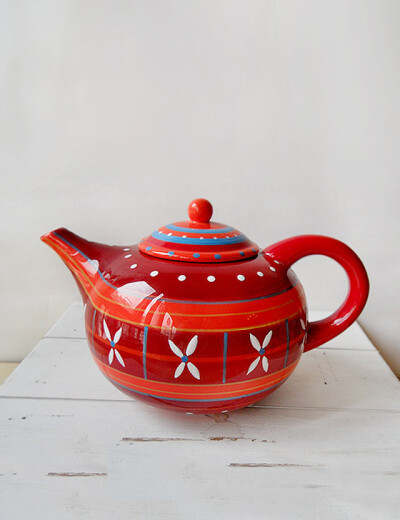 ！超炫民族风！陶瓷彩绘 茶壶 咖啡壶 水壶