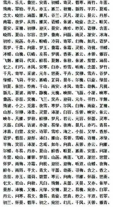 好听的女孩名字