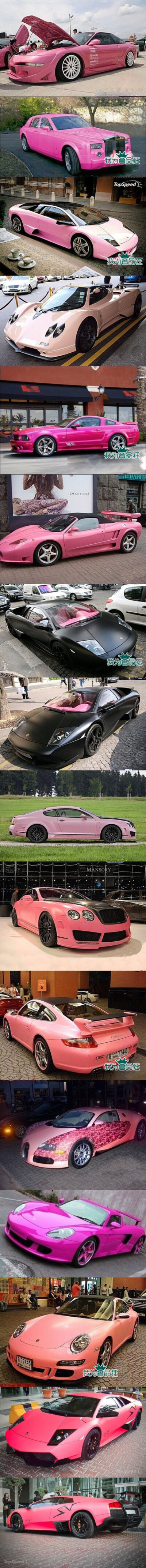 pink car.