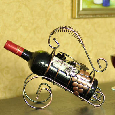 欧式创意红酒架铁艺酒柜吧台装饰品摆件葡萄酒架现代摆设乔迁礼品