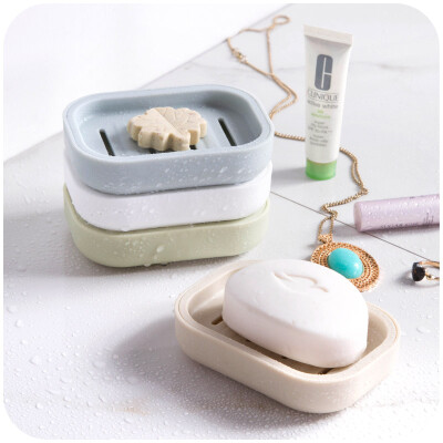 居家家 日系清新加厚塑料沥水香皂盒 带盖手工皂盒创意旅行肥皂盒