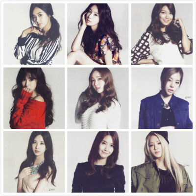 少女时代 Girls'Generation 泰妍 Taeyeon 林允儿 Yoona 郑秀妍 Jessica 李顺圭 Sunny 崔秀英Soo Young 徐珠贤 Seohyun 黄美英 Tiffany 权侑莉 Yuri 金孝渊 Hyoyeon