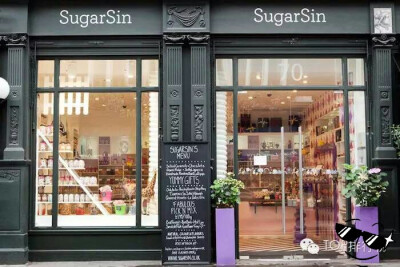 伦敦甜糖果店 (SugarSin)
店铺位于伦敦考文特花园。瑞典姐妹安娜•尼尔森和约瑟芬曾与当地一家发型设计公司合作创造了这家多彩而另类的商场，既传统又有现代风格。