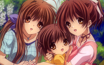 clannad 古河渚，冈崎朋也，冈崎汐
即使分开，羁绊任然是存在的，这就是所谓的家人
壁纸，动漫，二次元