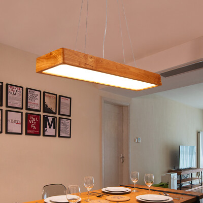现代简约高档实木LED办公室餐厅书房阳台吊灯设计师创意工程灯具