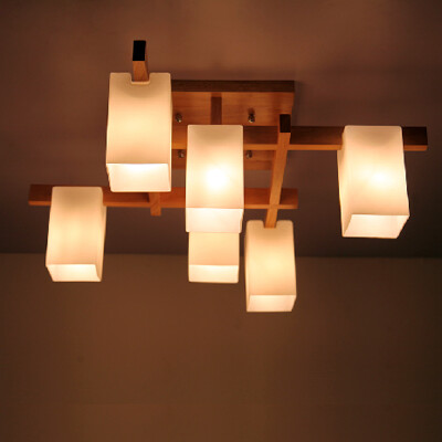 简约创意实木客厅餐厅灯北欧美式卧室书房吸顶灯设计师办公吸顶灯