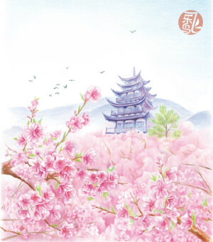 #飞乐鸟作品#《古风·繁花绘》——繁华落尽，纸上花开。飞乐鸟《古风繁花绘》色铅笔绘画插画美术自学教程