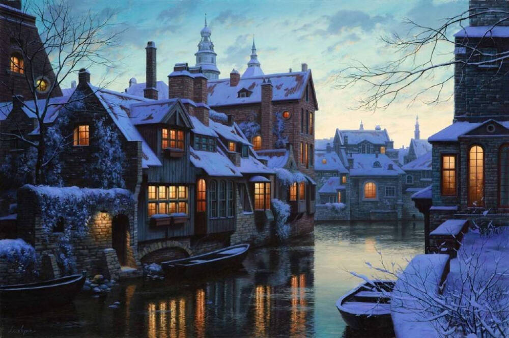 银装素裹的欧洲城市。作者：Evgeny Lushpin