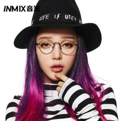 inmix音米2015新品全框圆形金属眼镜框 女时尚潮流男眼睛框眼镜架