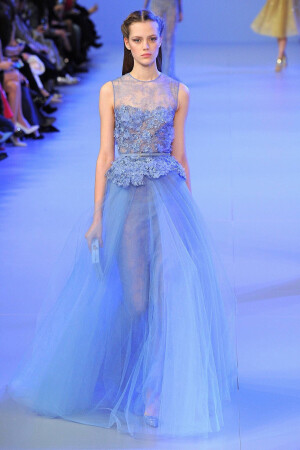 【衣睹为快时装周】 服饰风尚 华服霓裳 时装周 秀场 Elie Saab SS 2014 couture 蓝色精灵