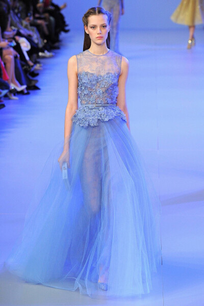 【衣睹为快时装周】 服饰风尚 华服霓裳 时装周 秀场 Elie Saab SS 2014 couture 蓝色精灵