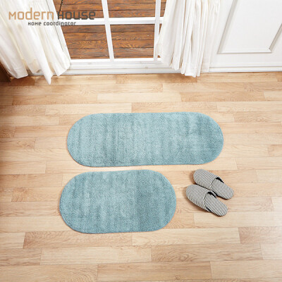 ModernHouse韩国时尚家居浴室厨房用柔软纯色地垫2件套