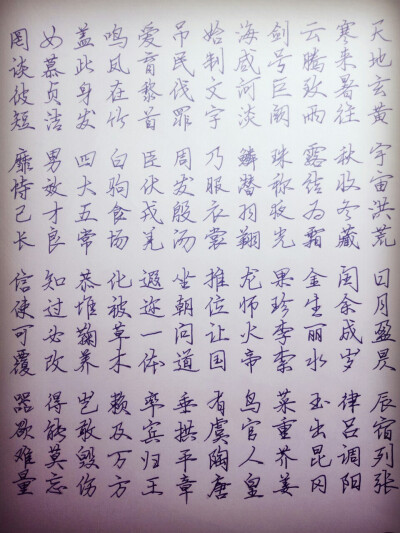 千字文、行书[泡芙芙の字]