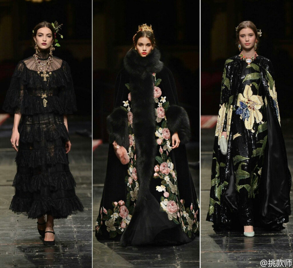 Dolce & Gabbana Alta Moda S/S 2016｜神秘华丽的Dolce & Gabbana 高定秀终于来了。本季以“歌剧”为主题，在米兰La Scala歌剧院举行。整场show依然高调浮夸，西西里的贵妇优雅的步入歌剧院，散发出贵族的强大气场！