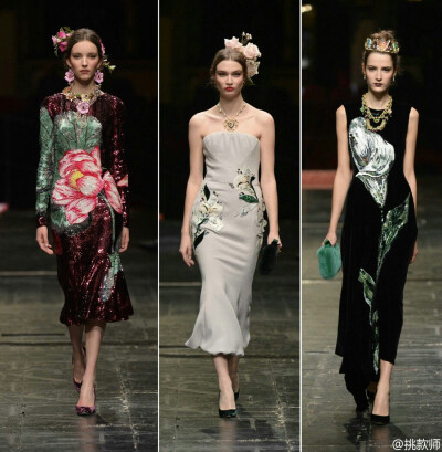 Dolce & Gabbana Alta Moda S/S 2016｜神秘华丽的Dolce & Gabbana 高定秀终于来了。本季以“歌剧”为主题，在米兰La Scala歌剧院举行。整场show依然高调浮夸，西西里的贵妇优雅的步入歌剧院，散发出贵族的强大气场！