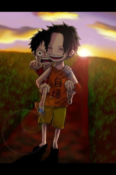 Luffy，艾斯