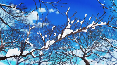 【茶】横图 背景 二次元 动漫素材 雪