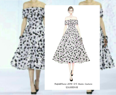 水彩手绘2016春夏高定时装周仙裙@钮祜禄嬛朱君