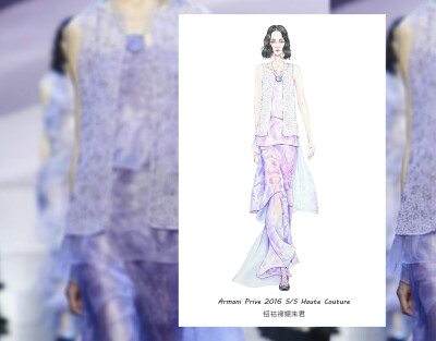 水彩手绘2016春夏高定时装周仙裙@钮祜禄嬛朱君