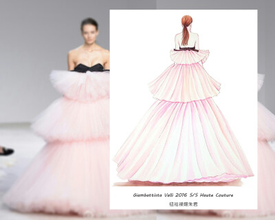 水彩手绘2016春夏高定时装周仙裙@钮祜禄嬛朱君