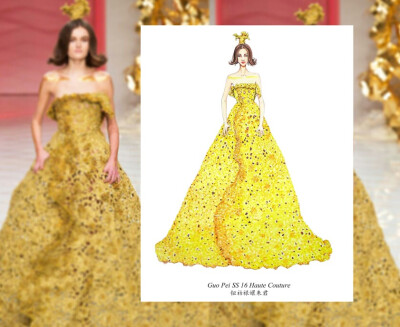 水彩手绘2016春夏高定时装周仙裙@钮祜禄嬛朱君