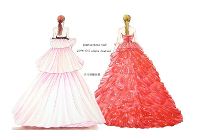 水彩手绘2016春夏高定时装周仙裙@钮祜禄嬛朱君