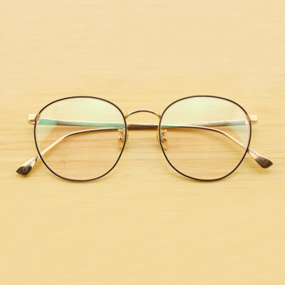 DIT.韩国超轻纯钛文艺小清新眼镜架复古圆框金丝边细边眼镜框B钛