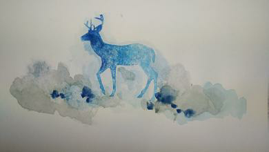 鹿
水彩