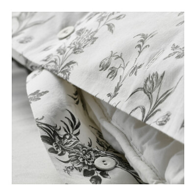 花卉套 ALVINE KVIST Quilt cover and 2 pillowcases, white, grey RM99