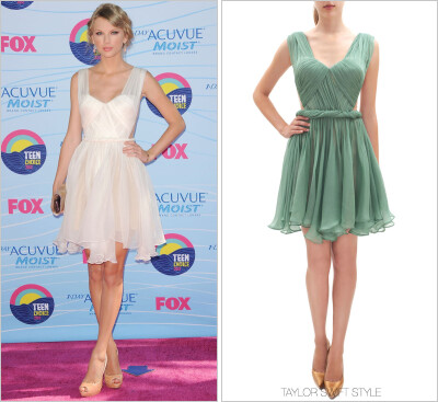 Event：2012 Teen Choice Awards | Los Angeles, CA | July 22, 2012 Dress：Maria Lucia Hohan ‘Sidonie Mini Gown in Ivory’ Worn with: Lorraine Schwartz jewelry, Edie Parker clutch and Prada sandals Tayl…