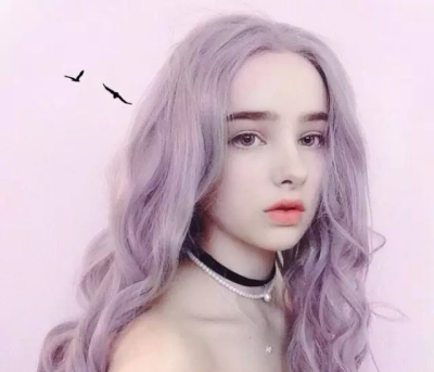 浅紫色，好梦幻。染发