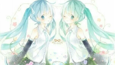 双子 初音未来 眨眼 空旷