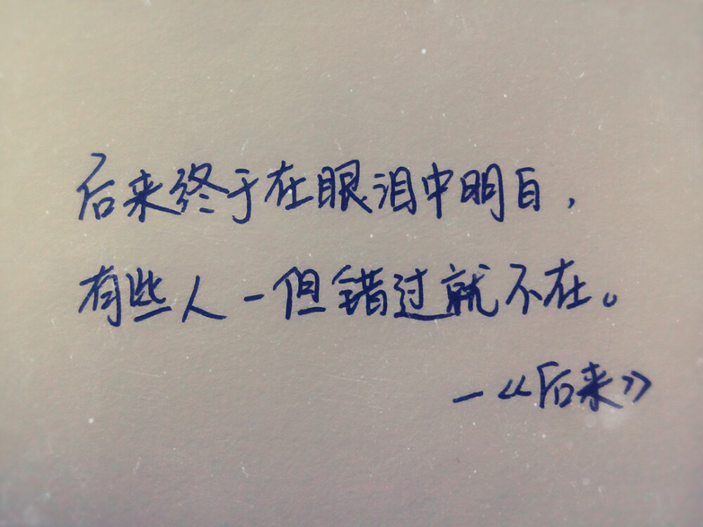 手写 文字 壁纸 歌词 《后来》刘若英