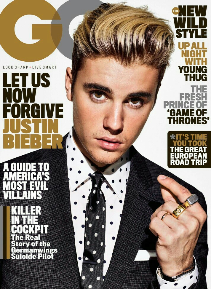 #Eric时尚大片##Justin Bieber#登上《GQ》全新封面及内页大片，嗅到迷人的小男人气息～西装革履拢获西装控的你！丁日可谓是从小到大一路为你展现不同年龄段男人的帅！