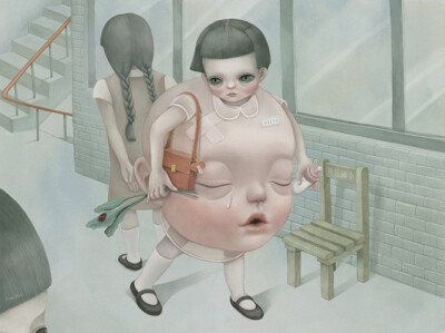 Hsiao Ron Cheng（郑晓嵘），1986年出生在台湾的插画艺术家。她的作品灰色温柔，充满着怪诞的想法，画面用色轻柔，透出淡淡的忧郁