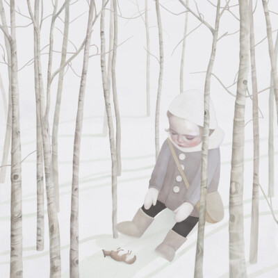 Hsiao Ron Cheng（郑晓嵘），1986年出生在台湾的插画艺术家。她的作品灰色温柔，充满着怪诞的想法，画面用色轻柔，透出淡淡的忧郁