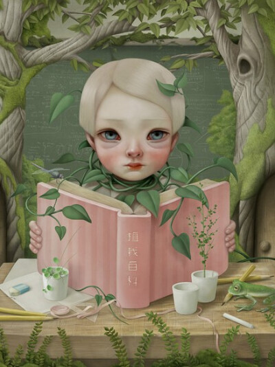 Hsiao Ron Cheng（郑晓嵘），1986年出生在台湾的插画艺术家。她的作品灰色温柔，充满着怪诞的想法，画面用色轻柔，透出淡淡的忧郁