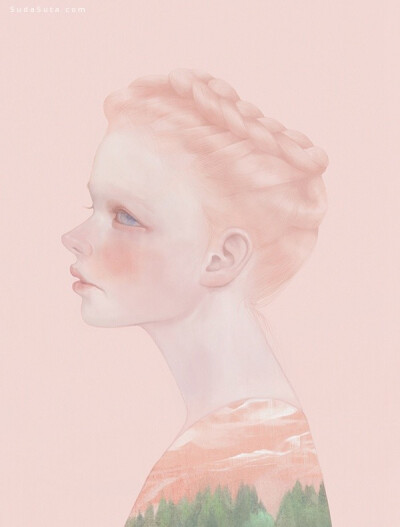 Hsiao Ron Cheng（郑晓嵘），1986年出生在台湾的插画艺术家。她的作品灰色温柔，充满着怪诞的想法，画面用色轻柔，透出淡淡的忧郁