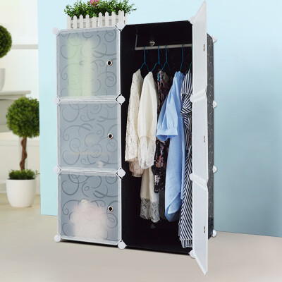 简易衣柜塑料宜家树脂成人钢架叠组装布艺衣橱实木组合收纳柜子
