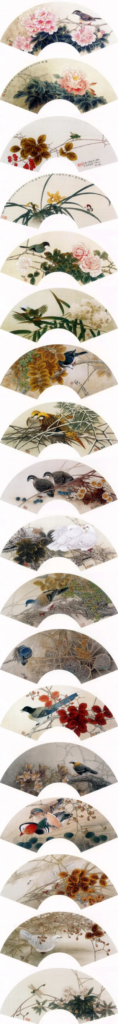 工笔团扇扇面