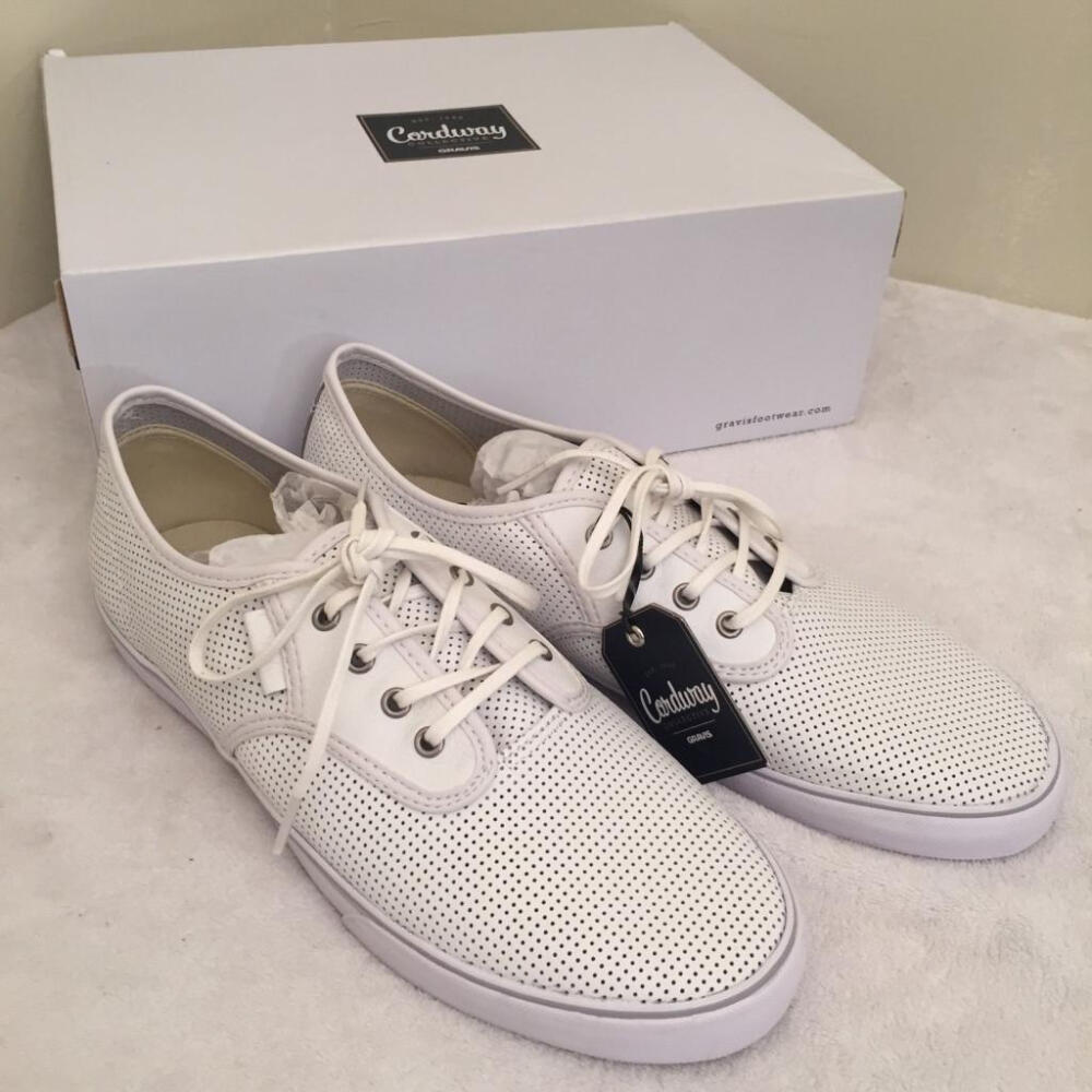 gravis slymz perforated white leather rare size